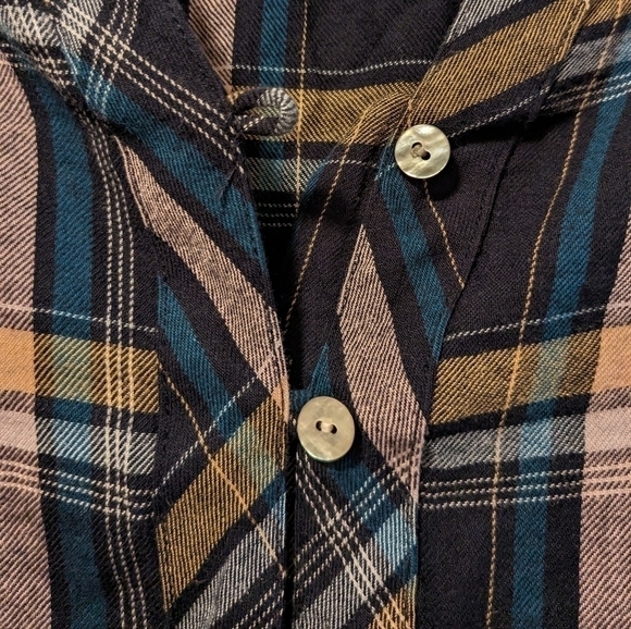 J. Jill Petite Plaid Cotton Modal Blend Button-Up Shirt Casual Comfort Relaxed - Picture 6 of 9